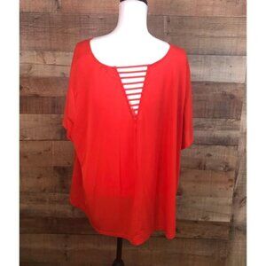 Size 26/28W Cato Orange Dressy Short Sleeve Blouse